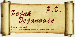 Pejak Dejanović vizit kartica